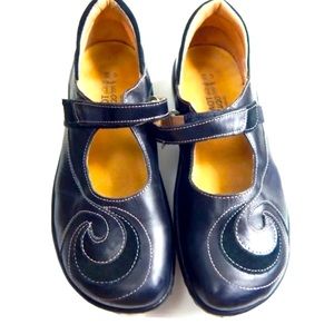 Naot Sea Swirl Mary Janes Black